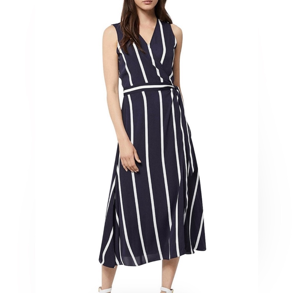 Witchery black and white striped wrap dress - Picture 2 of 10